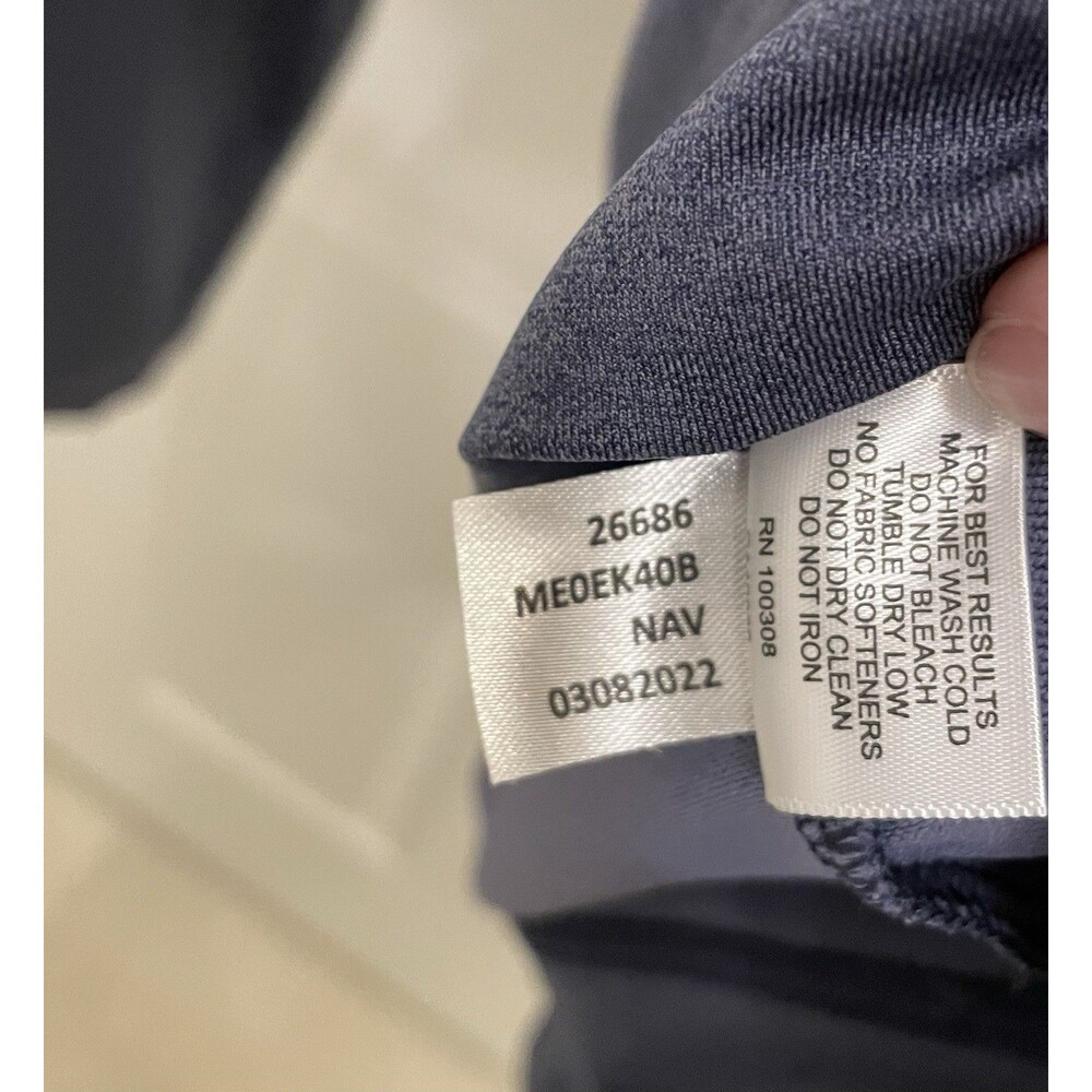 Peter Millar Men's XL Perth Mélange Performance Quarter-Zip Navy Blue - Picture 6 of 7